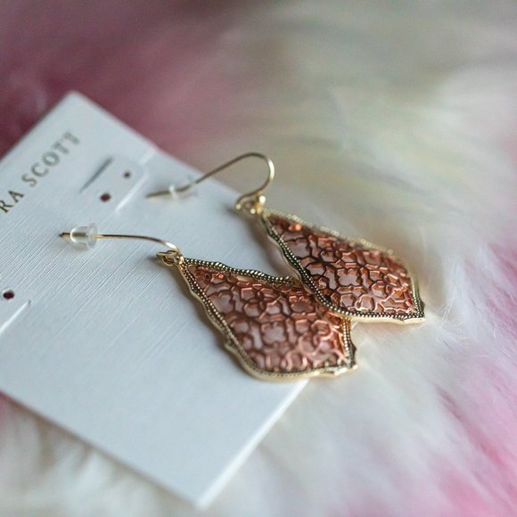 Kendra Scott Gold ADDIE Rose Gold Earrings - Picture 3 of 3